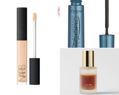 Affordable glowy skin and makeup routine. cover photo collage