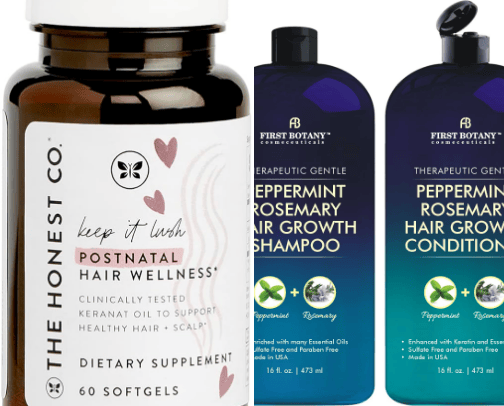 Postpartum Hair Care for Hair Loss cover photo collage