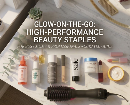 Glow-On-The-Go: High-Performance Beauty Staples for Busy Moms & Professionals cover photo collage