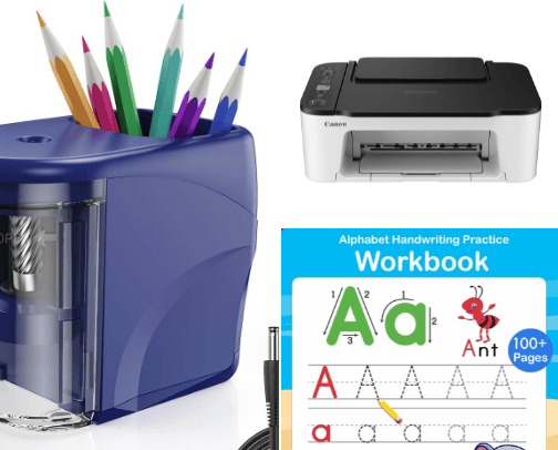Kids homeschool Items cover photo collage