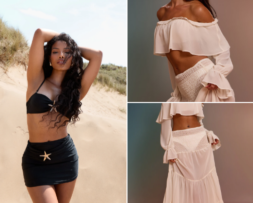 swimwear, sets and cover ups cover photo collage