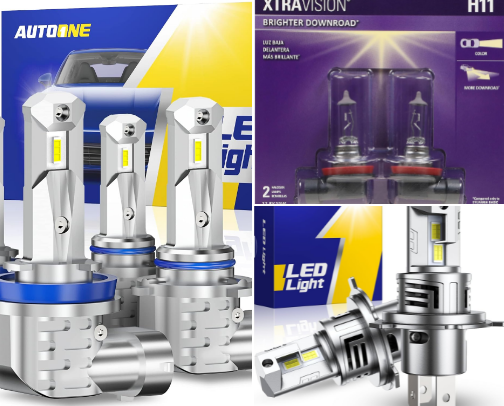 Best LED Headlights on Amazon: LED Headlight Bulbs for Cars and Trucks cover photo collage