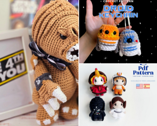 Star Wars Inspired Crochet Patterns cover photo collage