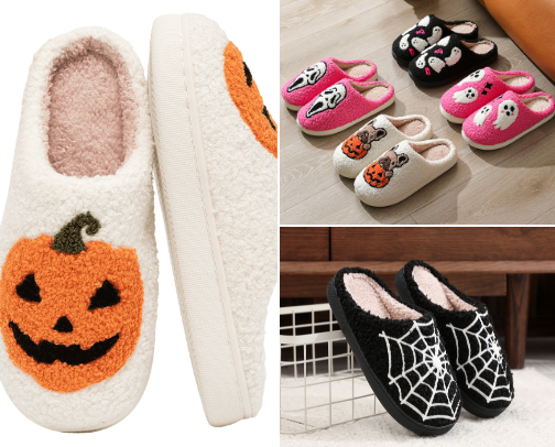The Coziest & Spookiest Halloween Slippers for  Women 🎃 cover photo collage