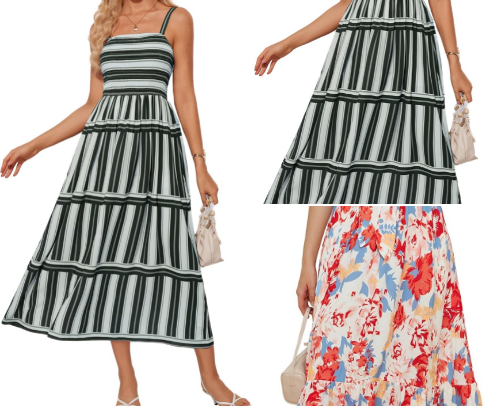 Boho Floral Summer Maxi Dresses with Pockets cover photo collage