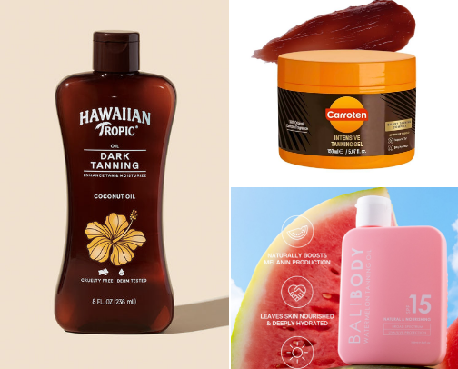 Best tanning oils for outside cover photo collage