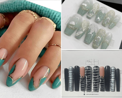 Press on nails cover photo collage