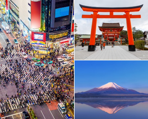 Japan Travel Highlights ⛩️🐦‍🔥🥟 cover photo collage