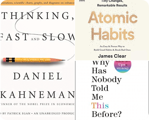 Books for self improvement in life and business cover photo collage