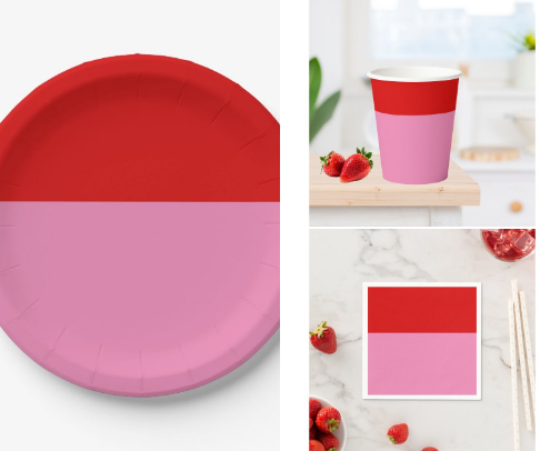 Simple Red and Pink Party Celebration Collection cover photo collage