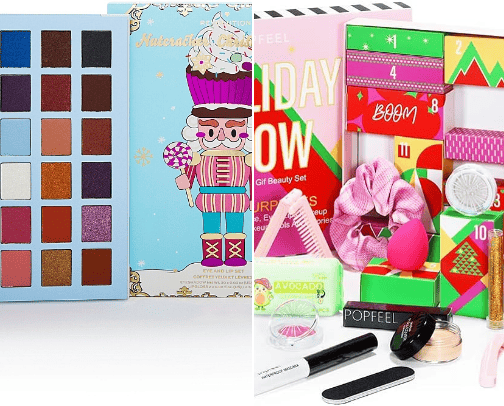 Christmas makeup collection cover photo collage