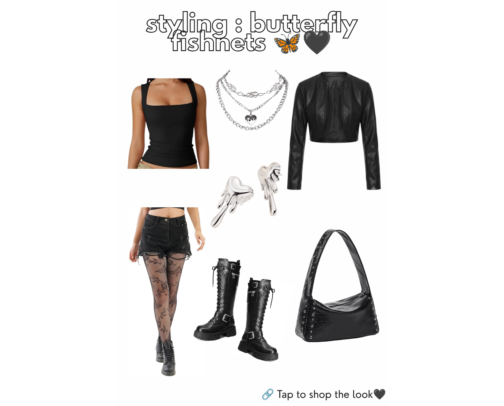 Outfit inspo : Styling Butterfly Fishnets🦋🖤 cover photo collage