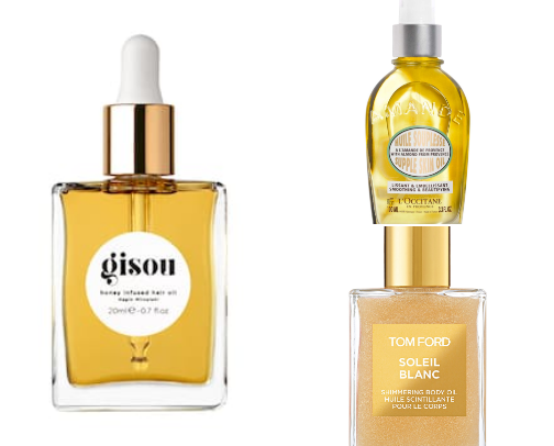 My favorite body and hair oil cover photo collage