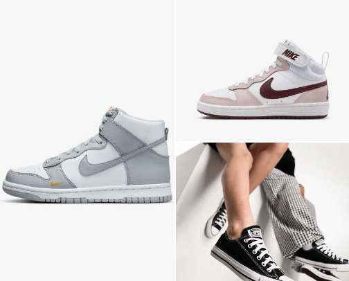 Back-to-school shoes cover photo collage