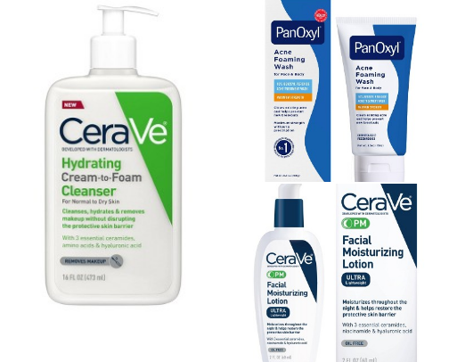 Skincare routine for combination skin cover photo collage