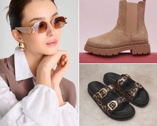 Sinsay shoes and accessories cover photo collage