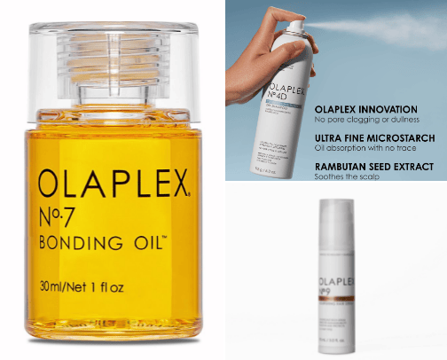 healthy hair with olaplex products cover photo collage