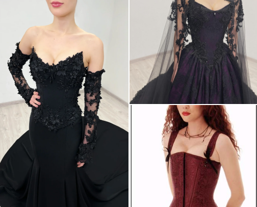 Gothic wedding dresses for a love that never dies cover photo collage