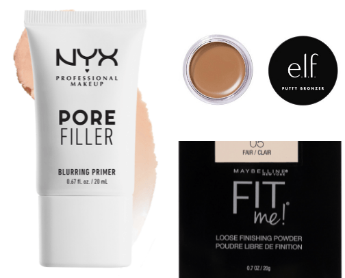 Drugstore- non pore clogging make up routine (noncomedogenic) cover photo collage