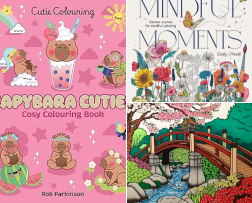 Adult Colouring  Books cover photo collage
