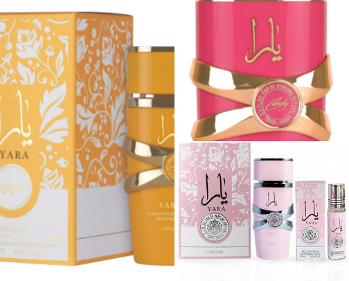 Lattafa Yara Perfume cover photo collage