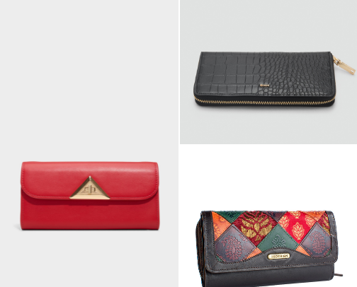 Wallets for women: Graceful and functional. cover photo collage