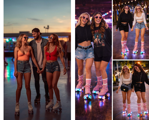 “Roller Skating Date Night Outfit Ideas” cover photo collage