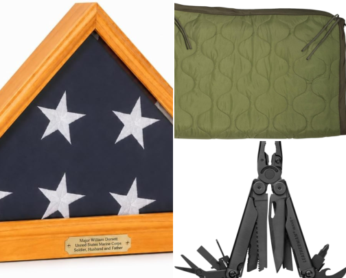 Veterans Day Gift Ideas for Army Veterans: Flag Cases, EDC Gear, Coffee & Comfort Gifts cover photo collage