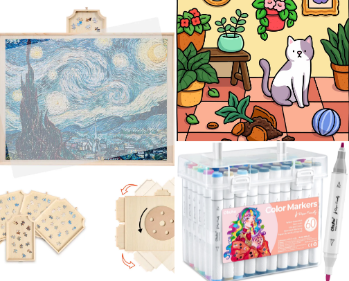 Cozy hobbies cover photo collage