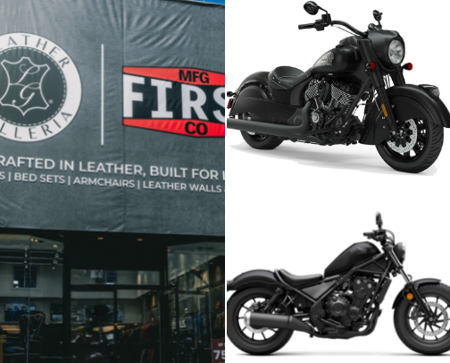 Motorcycles and Apparel cover photo collage