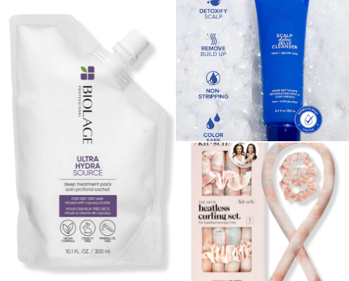 The best hair growth products and heatless hair tools cover photo collage