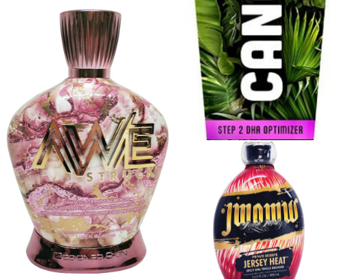 Fav bronzing potions (tanning lotion 😜) cover photo collage