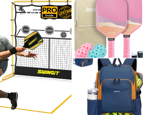 Pickleball gear and accessories cover photo collage