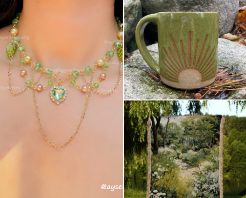 Green ❇️🦚🍐🌿 cover photo collage
