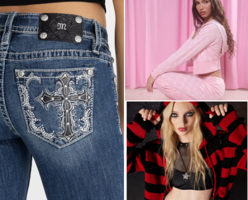 2000's fashion brands to look for on depop cover photo collage