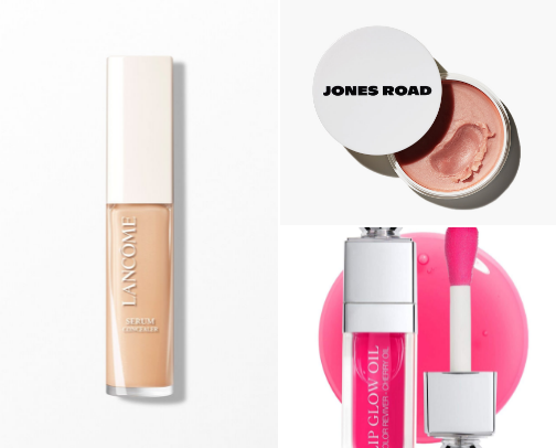 Minimal glowy no makeup makeup cover photo collage