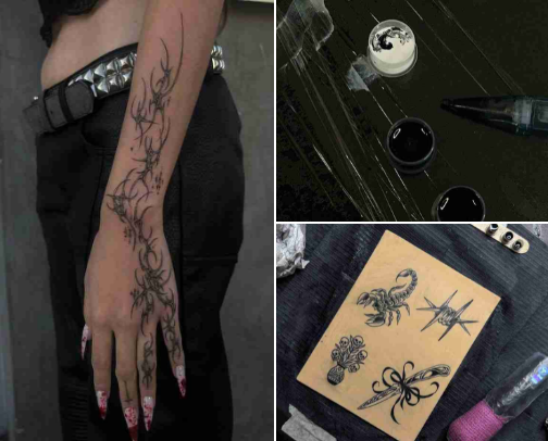 tattooing essentials ⋆˚꩜｡ cover photo collage