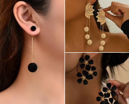 Cute and unique earring sets ❤️🌹 cover photo collage