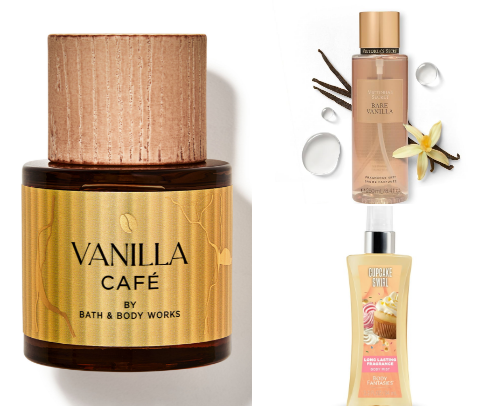 DELICIOUS smelling body mists/perfumes cover photo collage