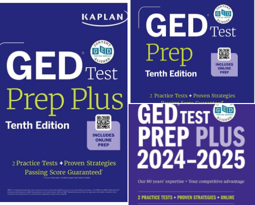 PDF Free - GED Test Prep Plus, Tenth Edition (2026): Includes a Diagnostic Pretest, 2 Full Length Practice Tests, 1000+ Practice Questions, and 60+ Online Videos (Kaplan Test Prep) study companions cover photo collage