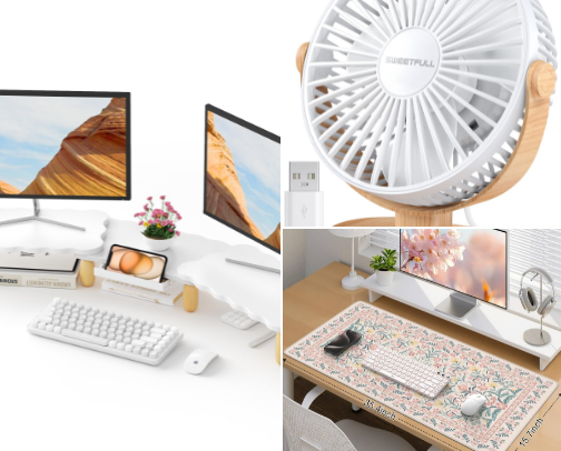 Guide to Having A Cozy Office💻🙌🏽🩷 cover photo collage
