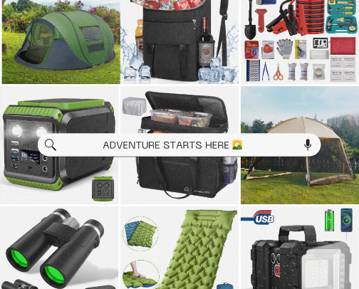 Camp Calm & Ready: Gear for Easy Outdoor Escapes cover photo collage