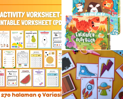 Worksheet For a Kids cover photo collage