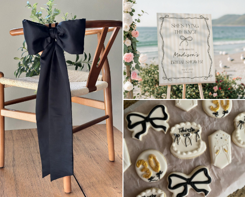 Black Coquette Bow Party cover photo collage