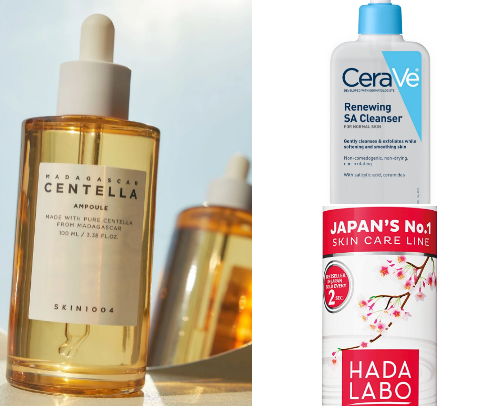 Skincare products cover photo collage