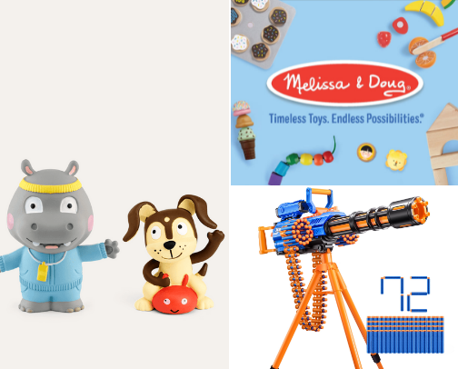 Kids toys cover photo collage