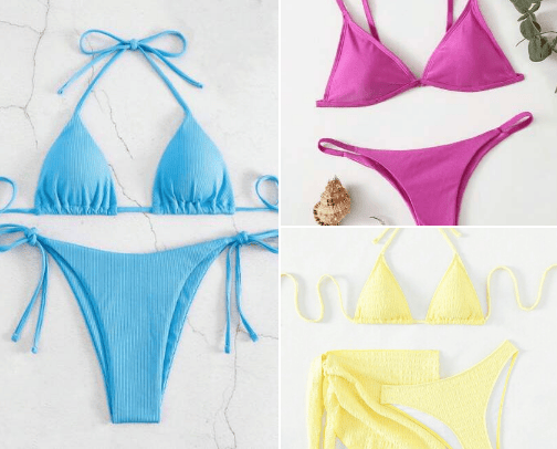 my shein bikini collection cover photo collage