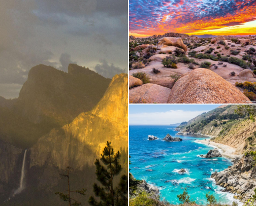Best places to visit in California cover photo collage