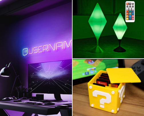 Gaming Setup/ Area cover photo collage