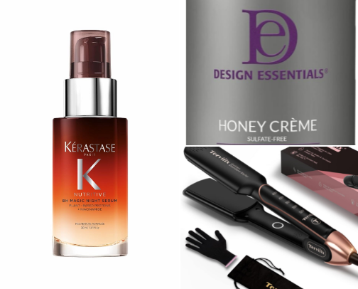 My go to hair care essentials for curly/straight hair! cover photo collage